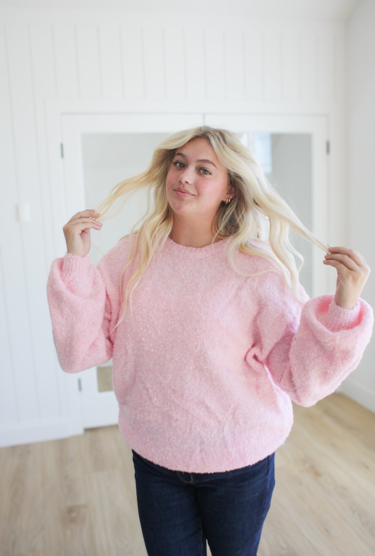 RACHEL FUZZY KNIT SWEATER