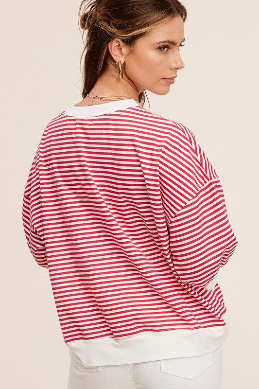 EZRA STRIPED SHORT SLEEVE TOP//MULTIPLE COLORS