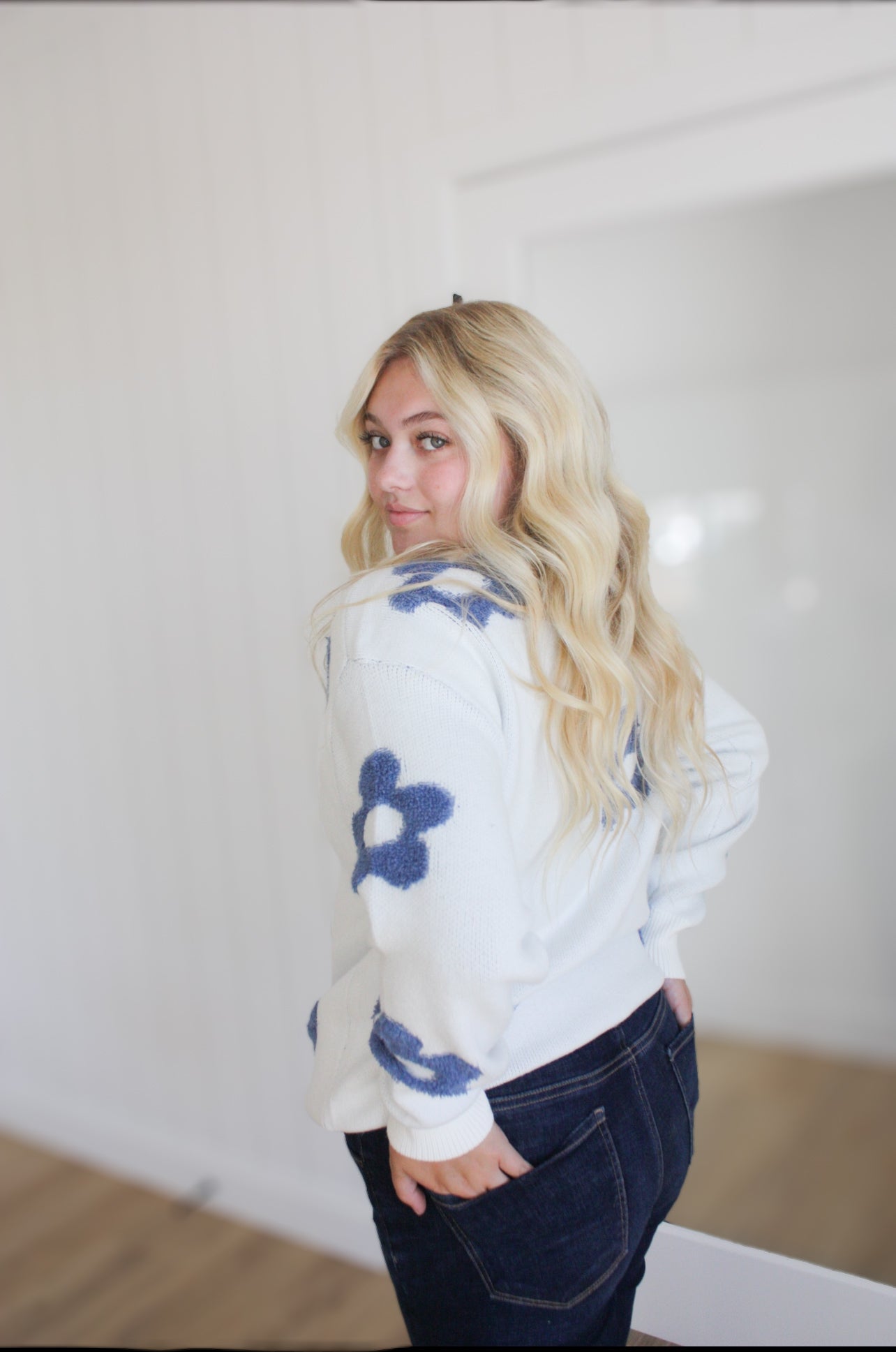 Bailey Blue Floral Sweater