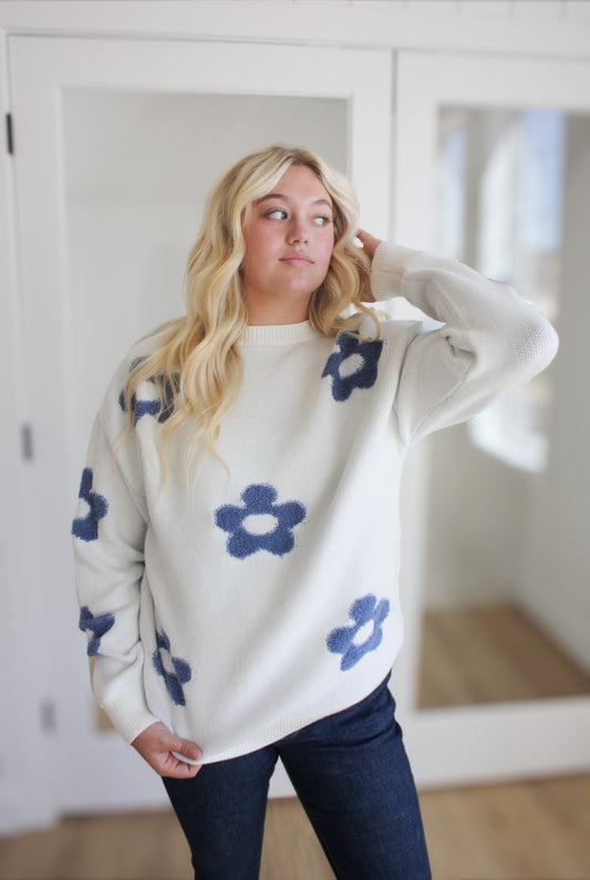 Bailey Blue Floral Sweater