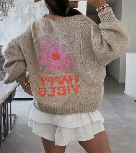 HAPPY VIBES CARDIGAN