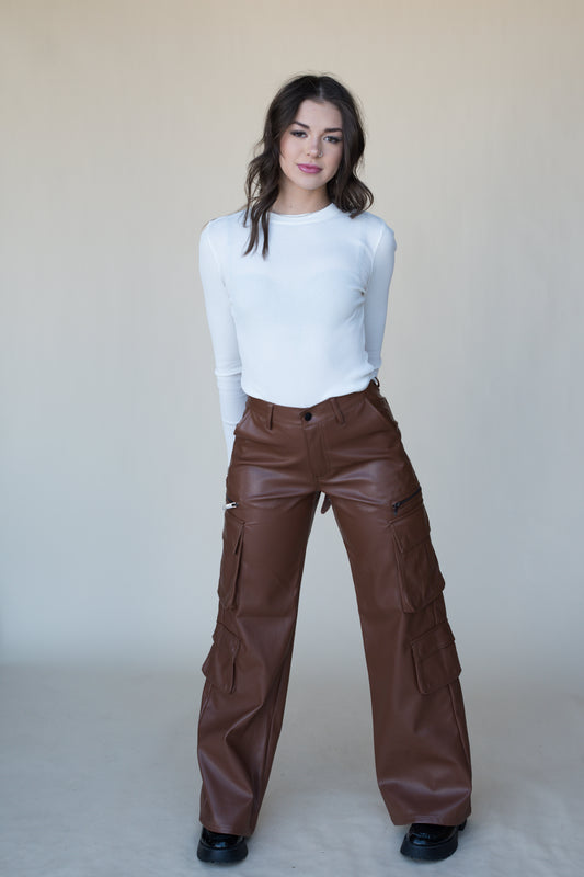 JENNA VEGAN LEATHER PANTS